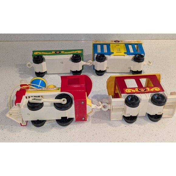 Vintage Fisher Price Little People Play Family Circus Train #991 9 Pieces - Picture 11 of 12